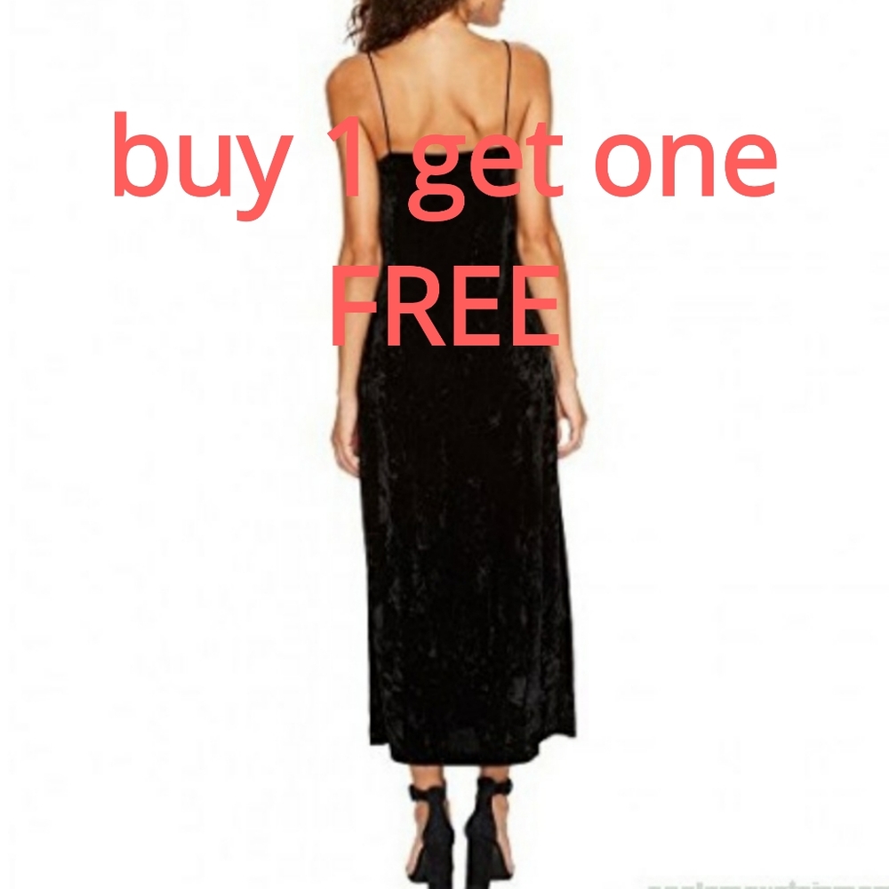 Maxi Black sleeveless Velvet evening gown - Picture 1 of 6